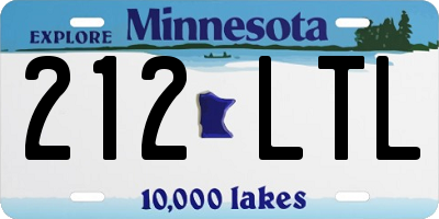 MN license plate 212LTL