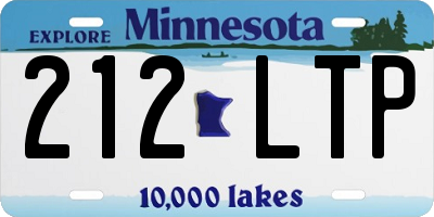 MN license plate 212LTP