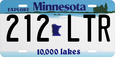 MN license plate 212LTR