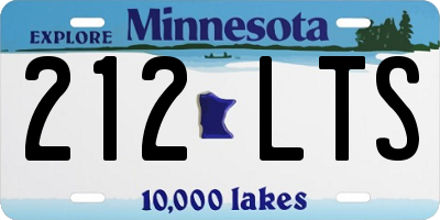 MN license plate 212LTS
