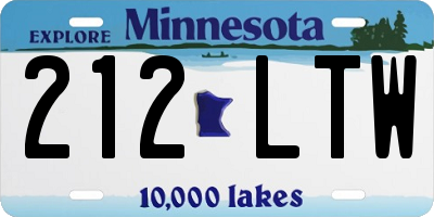 MN license plate 212LTW