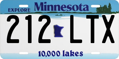 MN license plate 212LTX