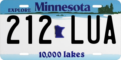 MN license plate 212LUA