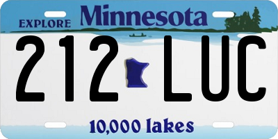 MN license plate 212LUC