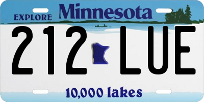 MN license plate 212LUE