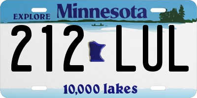 MN license plate 212LUL