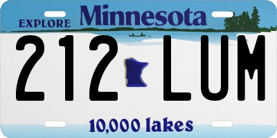 MN license plate 212LUM