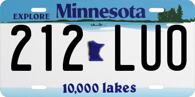 MN license plate 212LUO