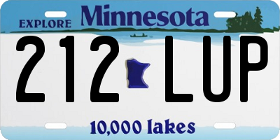 MN license plate 212LUP