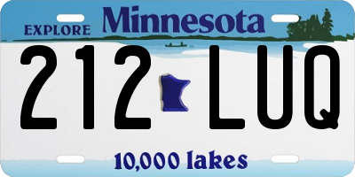 MN license plate 212LUQ