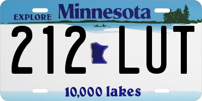 MN license plate 212LUT
