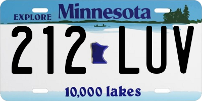 MN license plate 212LUV
