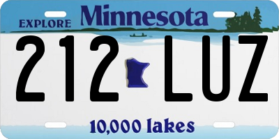 MN license plate 212LUZ