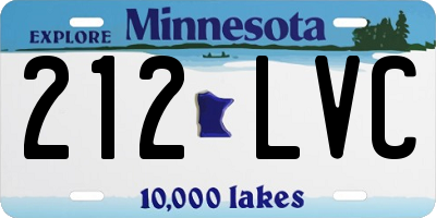 MN license plate 212LVC