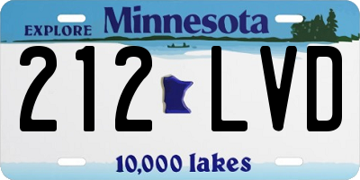 MN license plate 212LVD