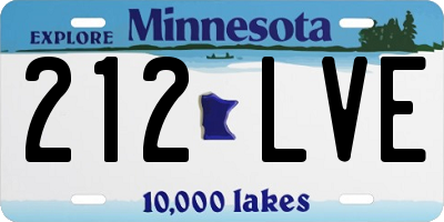 MN license plate 212LVE