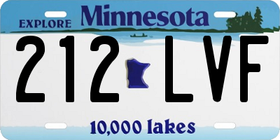 MN license plate 212LVF