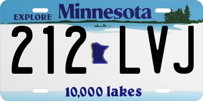MN license plate 212LVJ