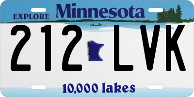 MN license plate 212LVK