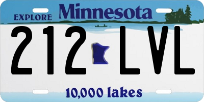 MN license plate 212LVL