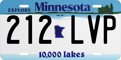 MN license plate 212LVP