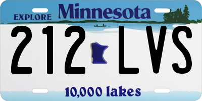 MN license plate 212LVS