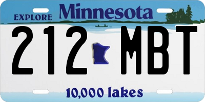 MN license plate 212MBT