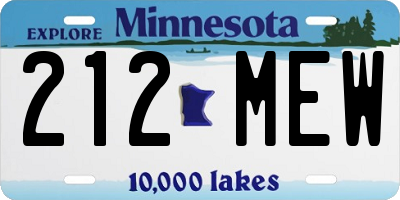MN license plate 212MEW