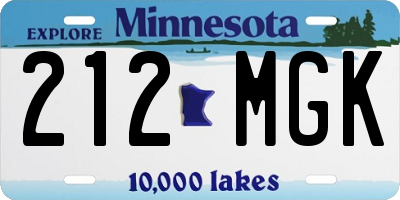 MN license plate 212MGK