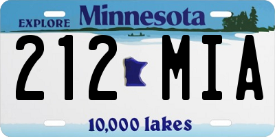 MN license plate 212MIA
