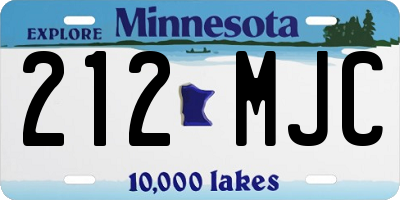 MN license plate 212MJC