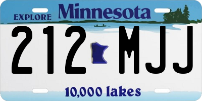 MN license plate 212MJJ