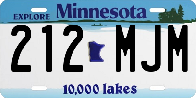 MN license plate 212MJM