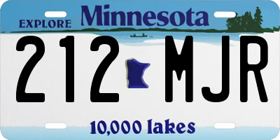 MN license plate 212MJR