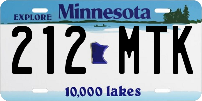 MN license plate 212MTK