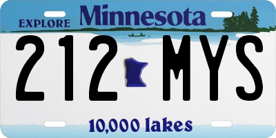 MN license plate 212MYS