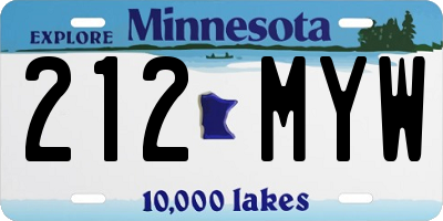 MN license plate 212MYW