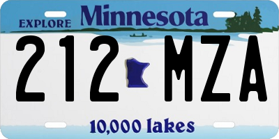 MN license plate 212MZA