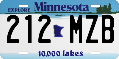 MN license plate 212MZB