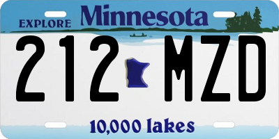 MN license plate 212MZD