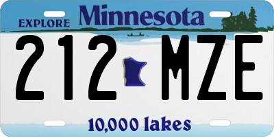 MN license plate 212MZE