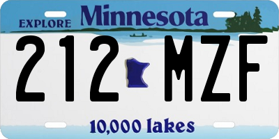 MN license plate 212MZF