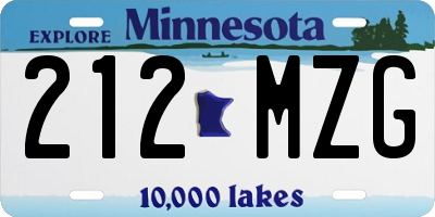 MN license plate 212MZG
