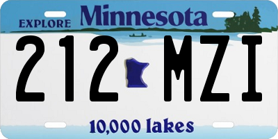 MN license plate 212MZI