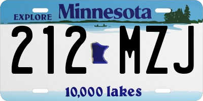 MN license plate 212MZJ