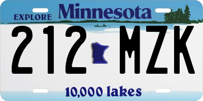 MN license plate 212MZK