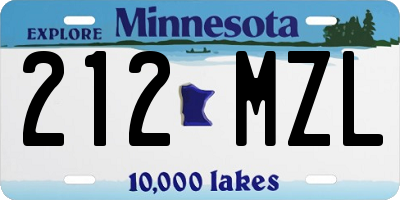 MN license plate 212MZL