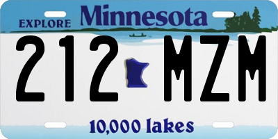 MN license plate 212MZM