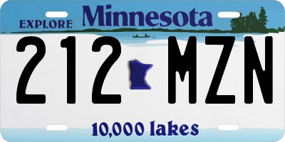 MN license plate 212MZN