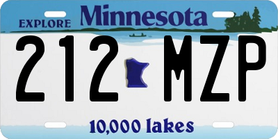 MN license plate 212MZP